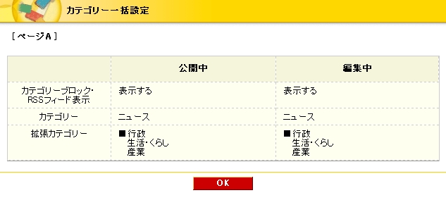 カテゴリー設定状況確認